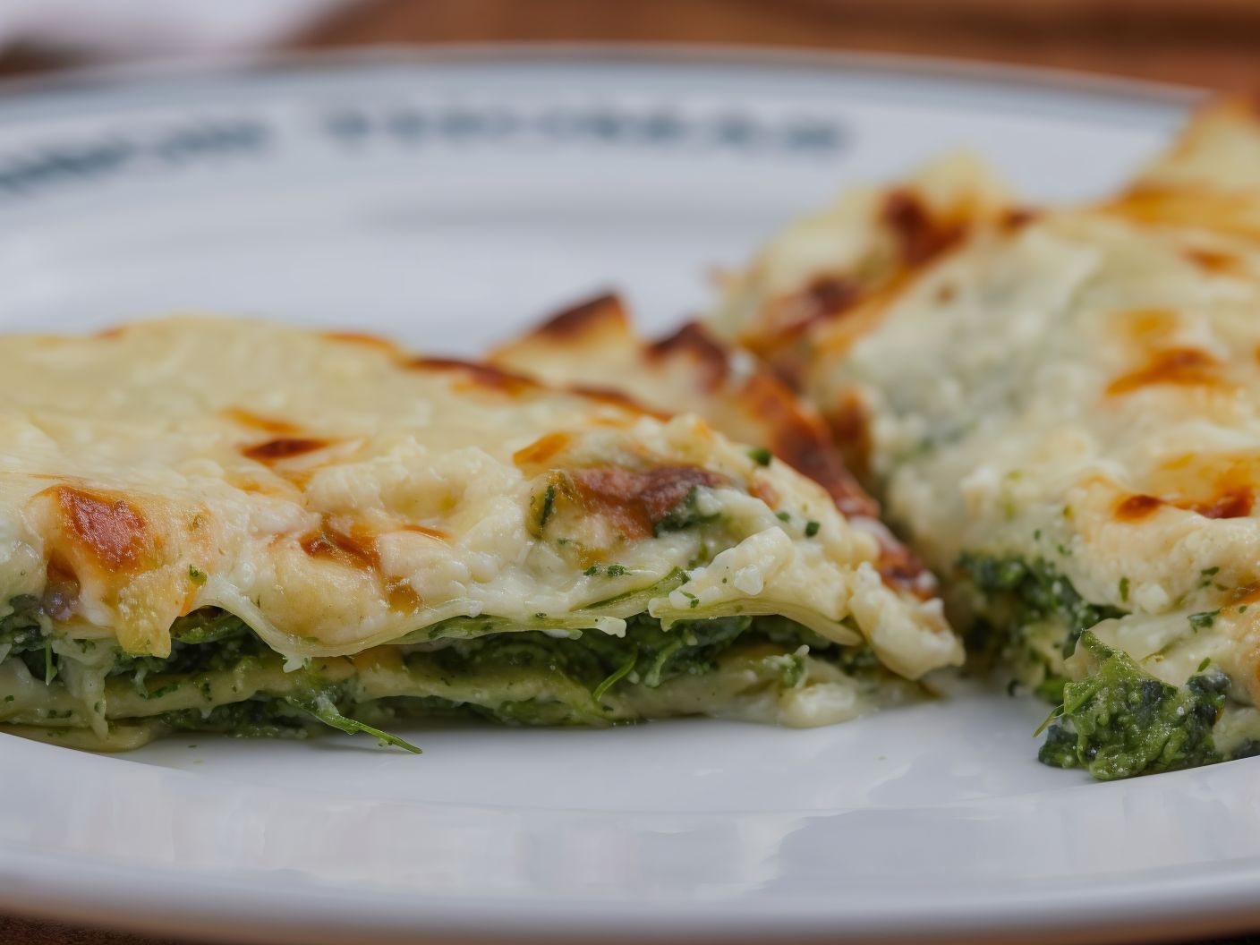 Lasagna with spinach and ricotta cheese