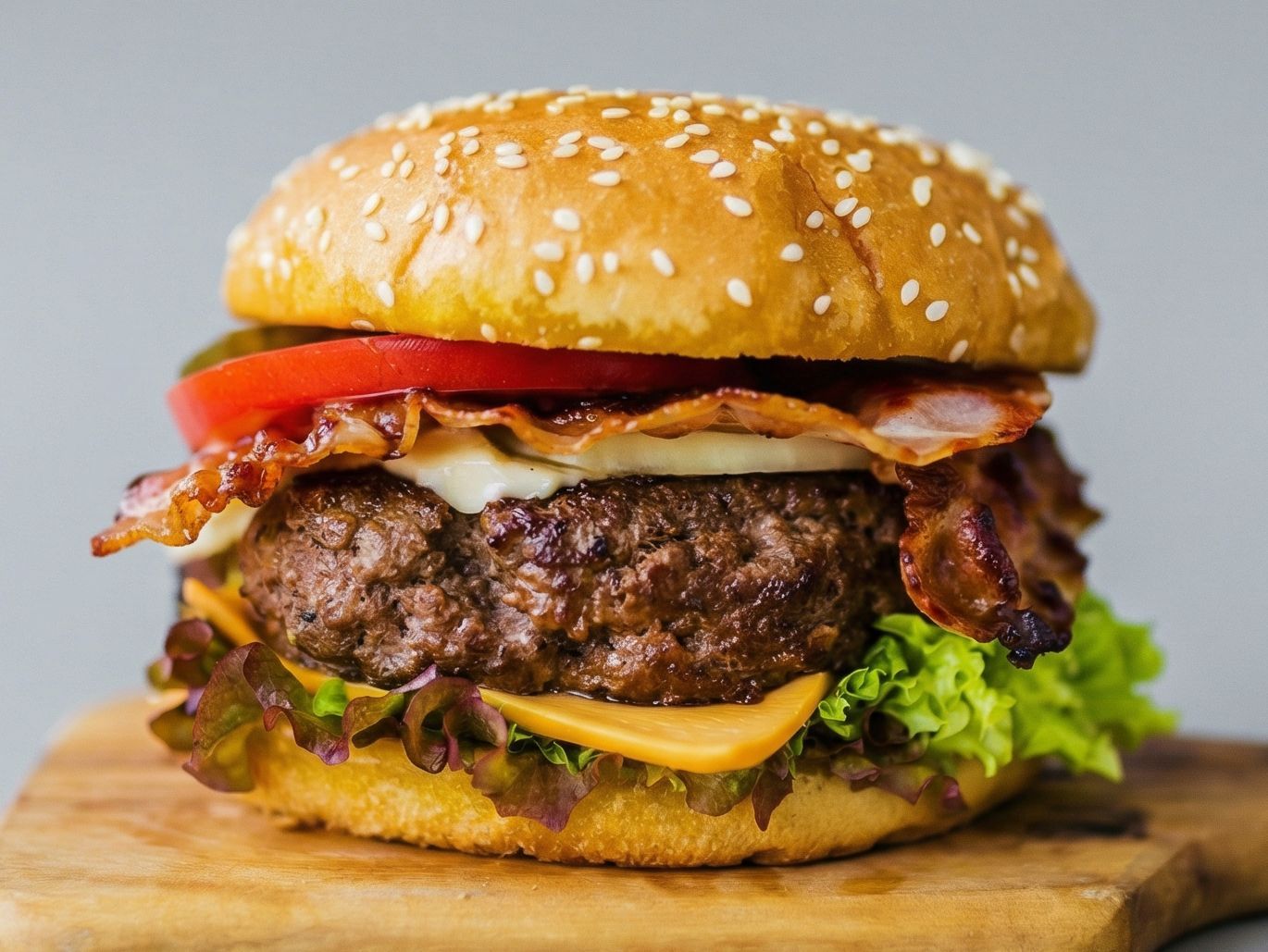 Fried Cheesy Beef Burger Sandwich
