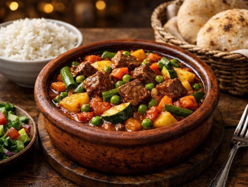 Mix Vegetable With Meat Casserole