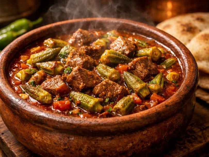 Okra tagine with veal