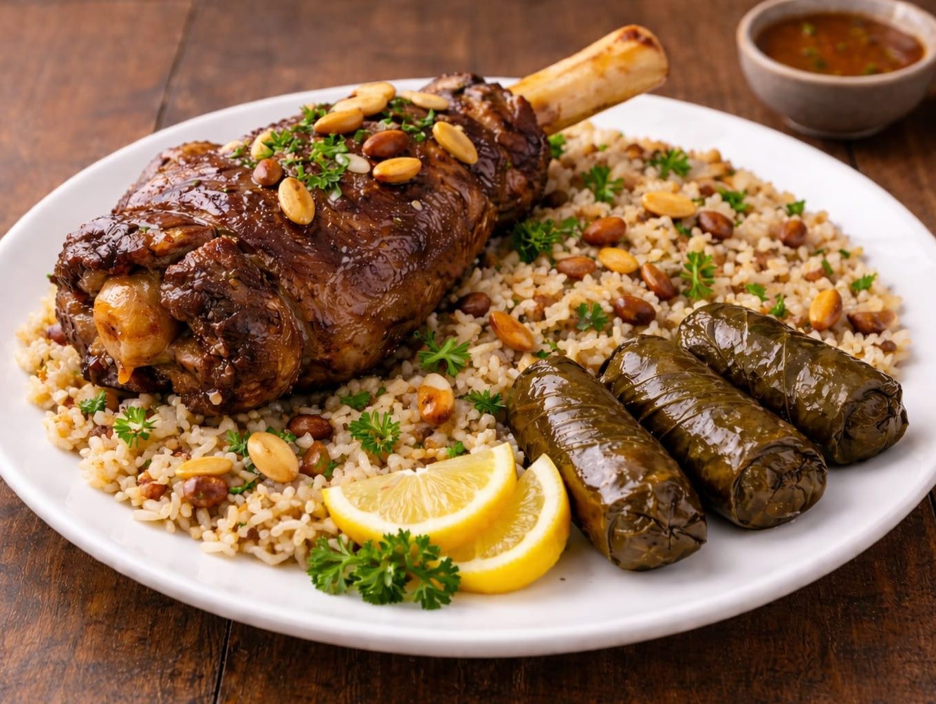 Grilled lamb shank