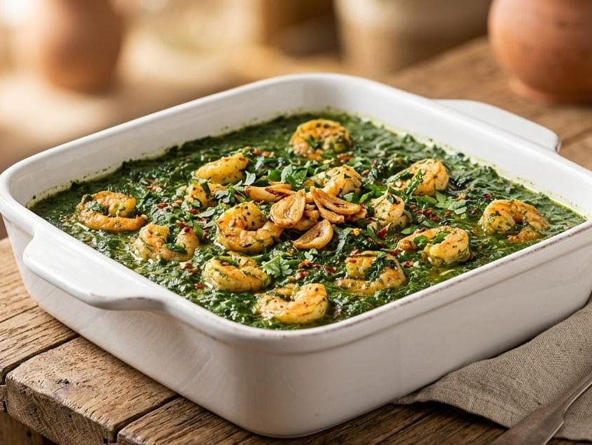 Molokhia with Shrimp