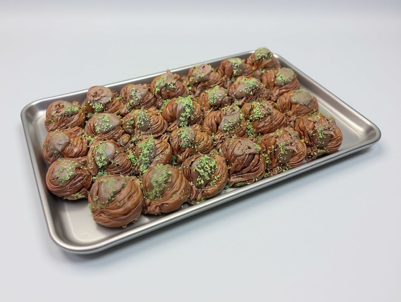 Turkish baklava with cashews and chocolate