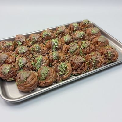 Turkish baklava with cashews and chocolate