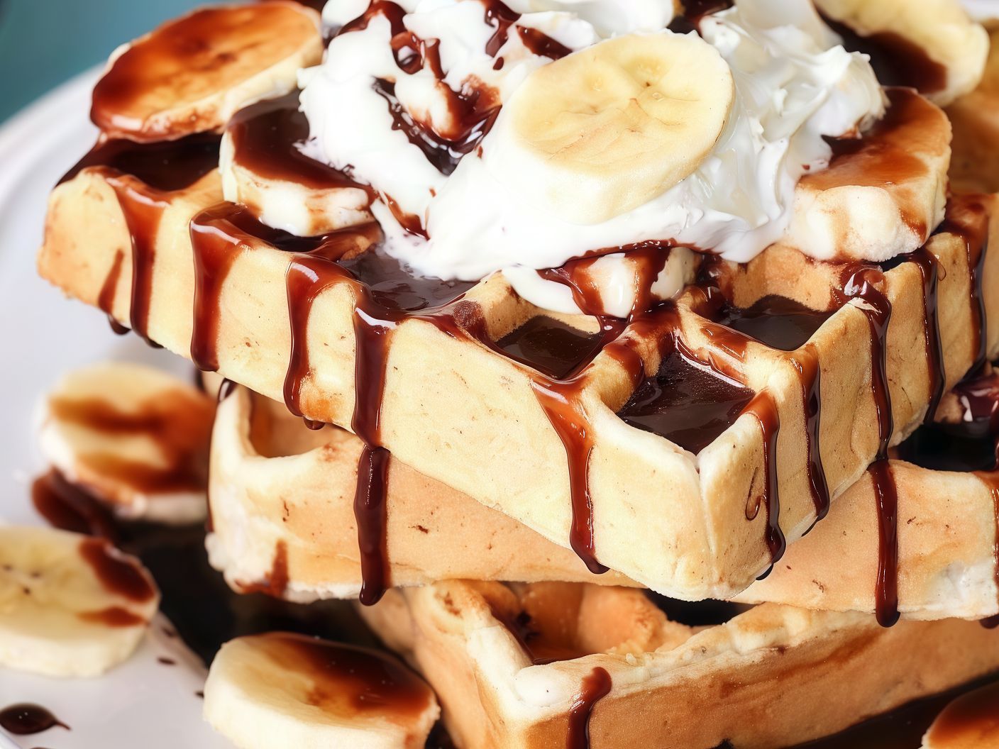 Nutella Chocolate With Banana Waffle