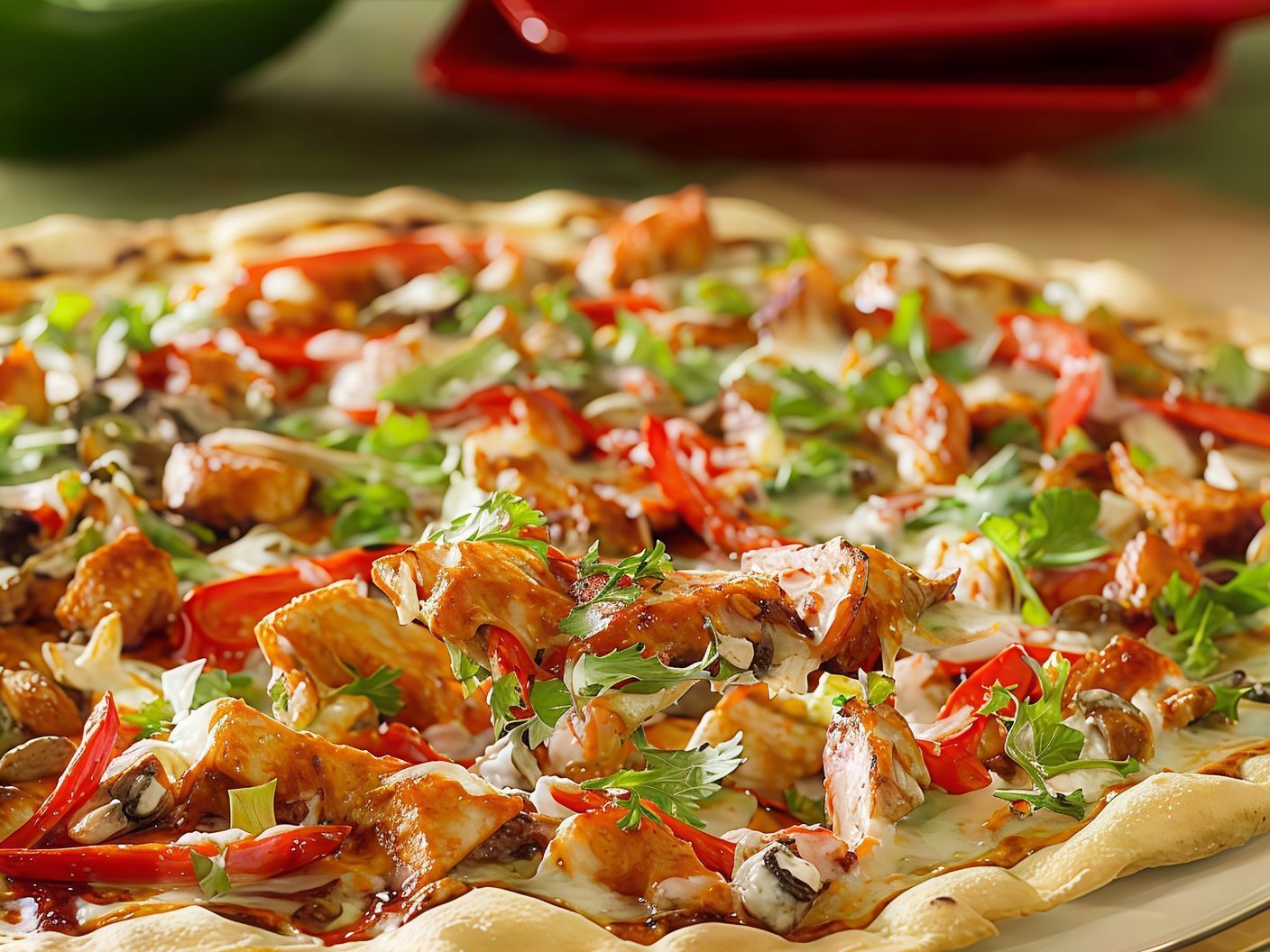 Oriental Pizza with Mozzarella Cheese