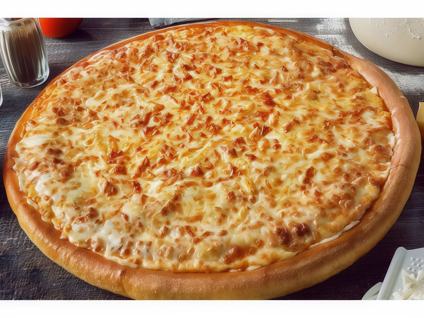 Oriental mixed cheese pizza