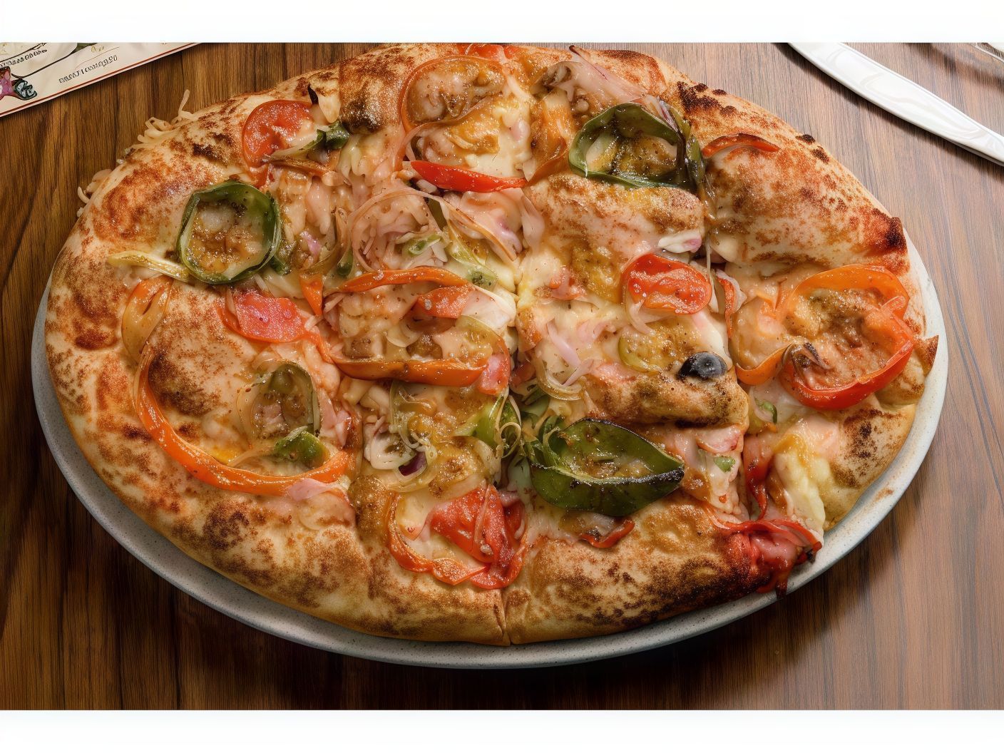 Oriental pizza with sausage