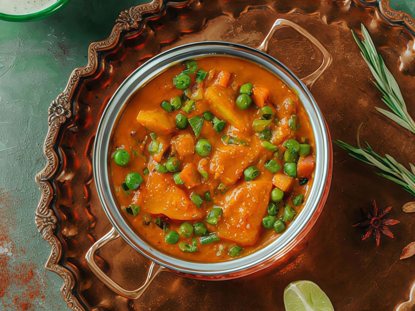 Matter Aloo Paneer