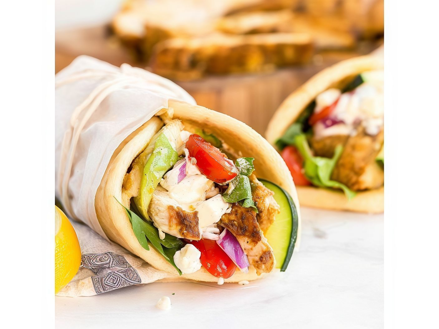 Chicken Shawerma Saj Sandwich