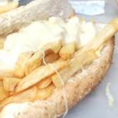 French Fries With Mozzarella Cheese Sandwich