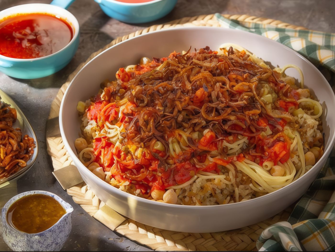 Koshary Gambo With Minced Meat.