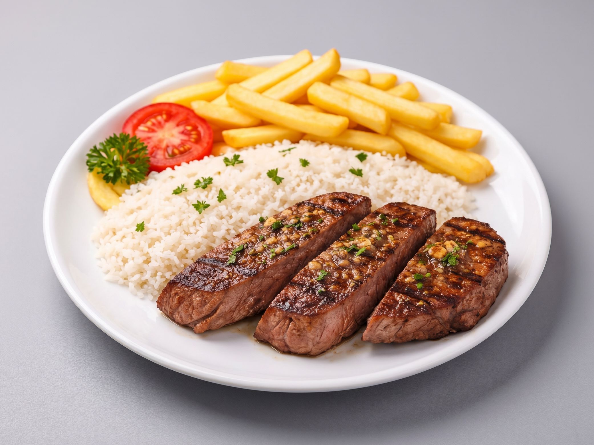 Grilled steak meal