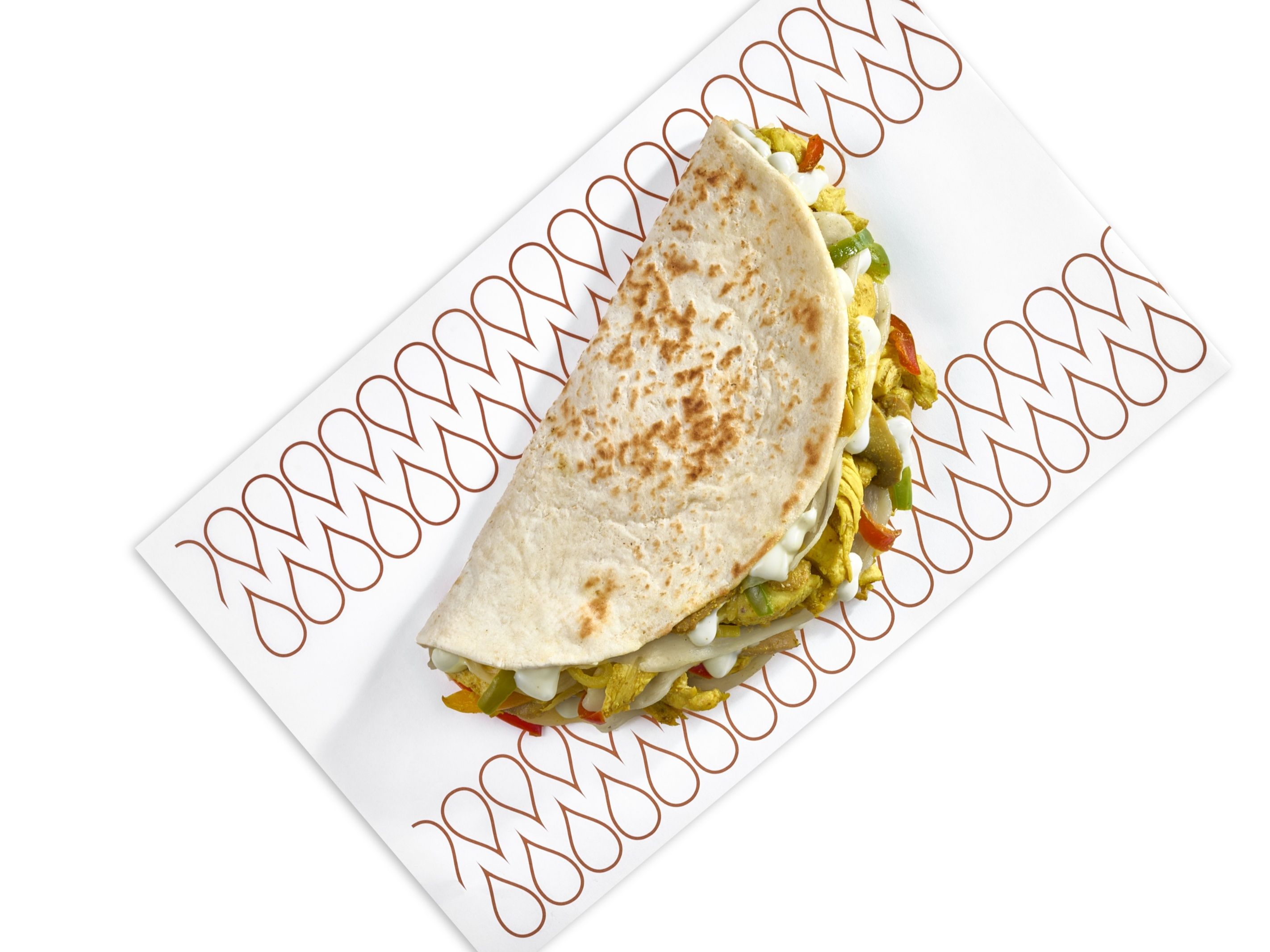 Chicken Fajita Man'ousheh with Cheese