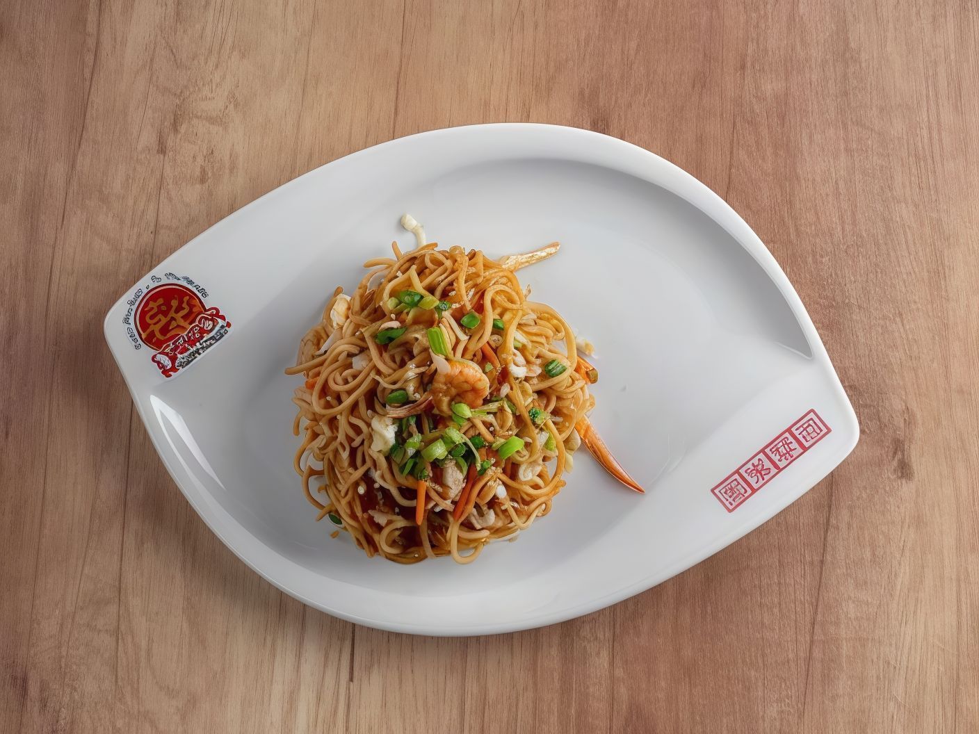 N01- Hand Made Noodles with Shrimp In Chinese Style