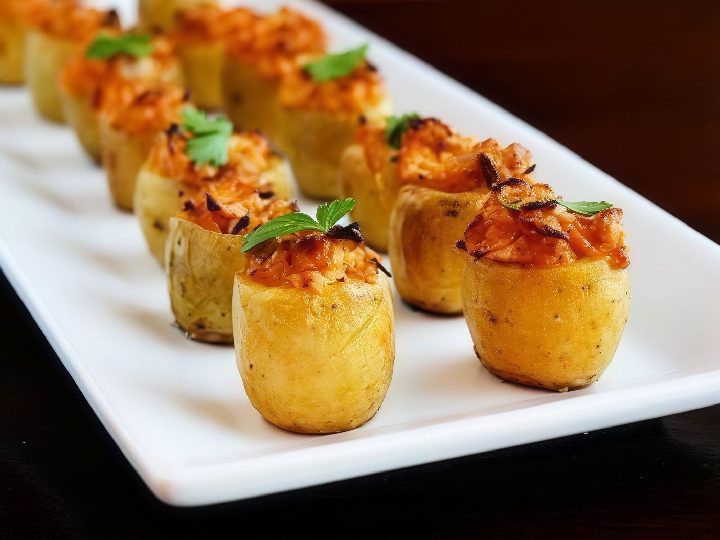 Meat-stuffed potatoes