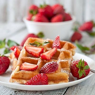 Belgian Waffle Honey and Fruits