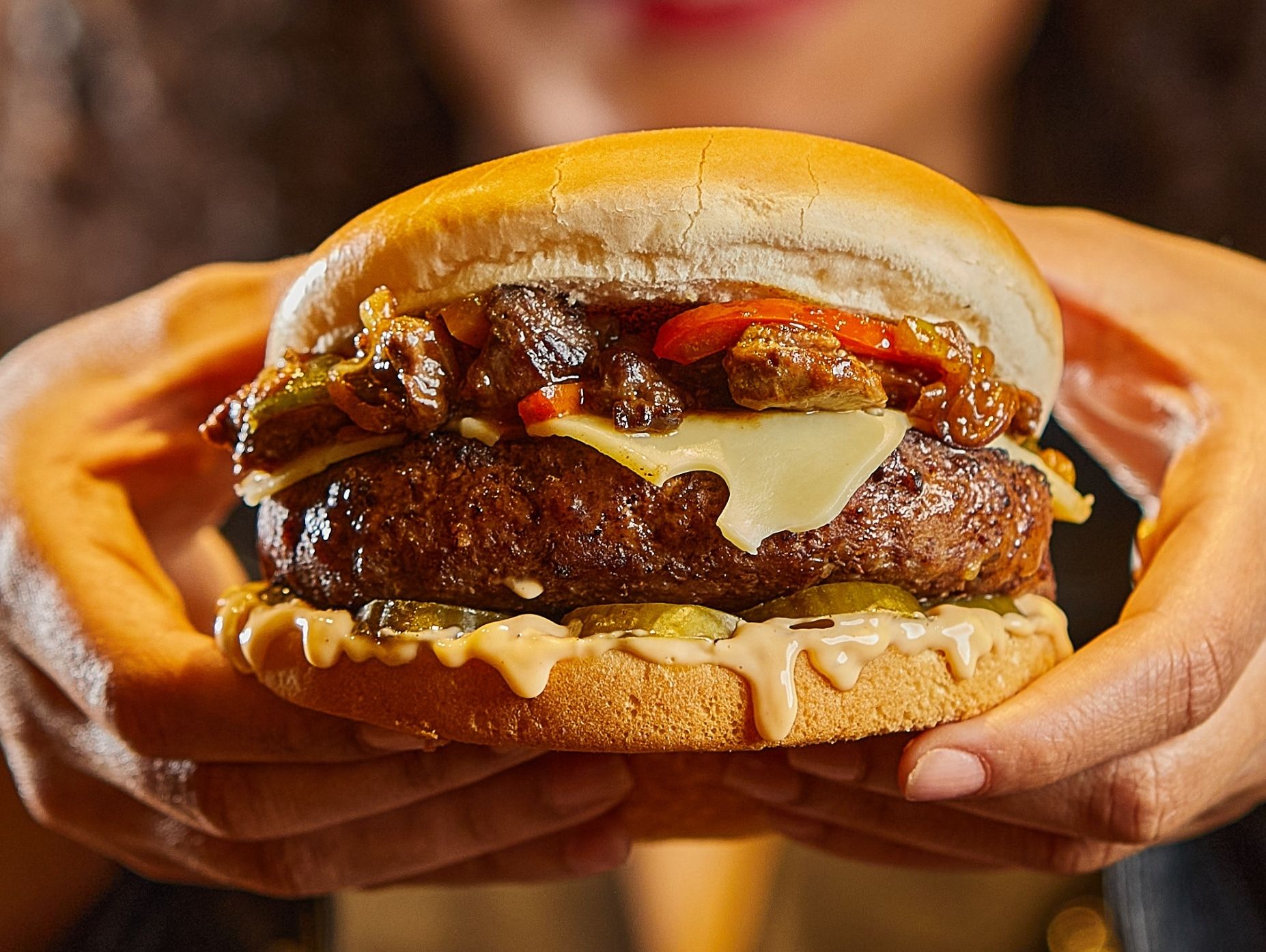 Caramlized steak Burger