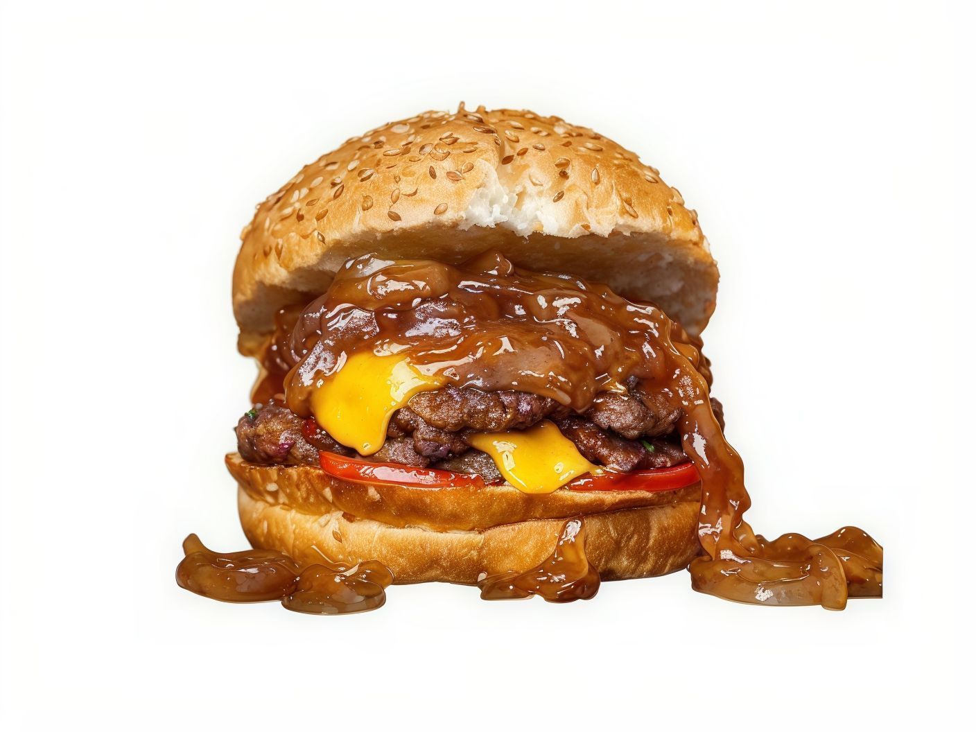 Smash Beef Burger With Barbecue Sauce