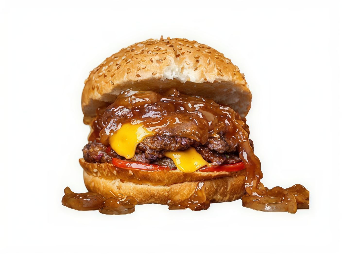 Chicken burger with BBQ sauce
