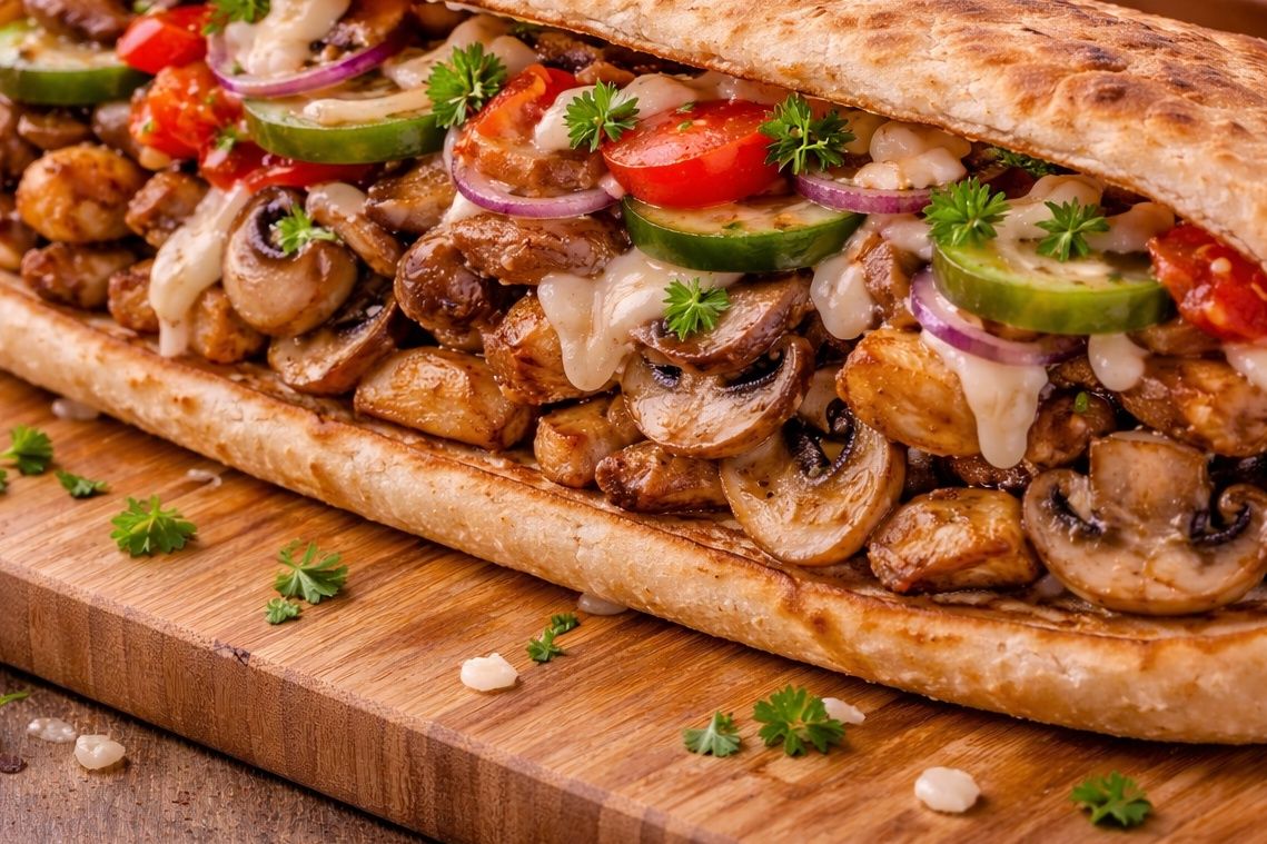 Syrian mushroom sandwich