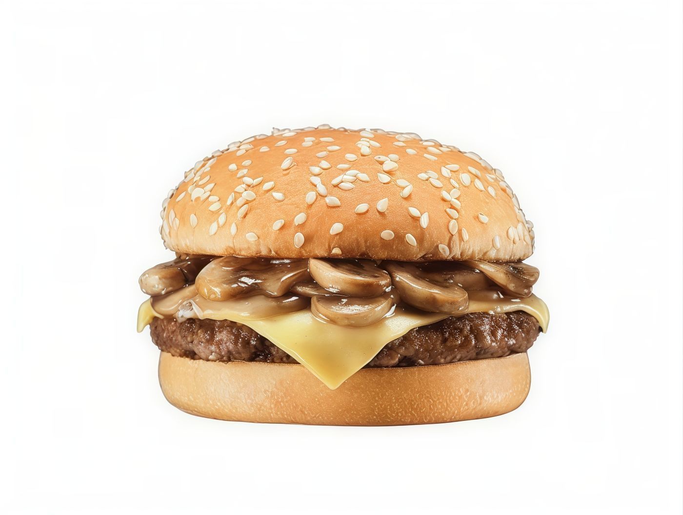 Mushroom Fresh Meat Burger Sandwich