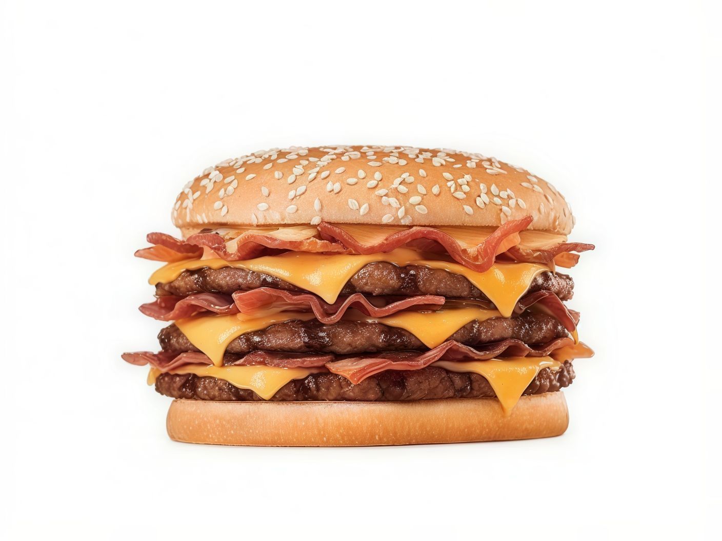 Triple Smash Beef Burger Sandwich