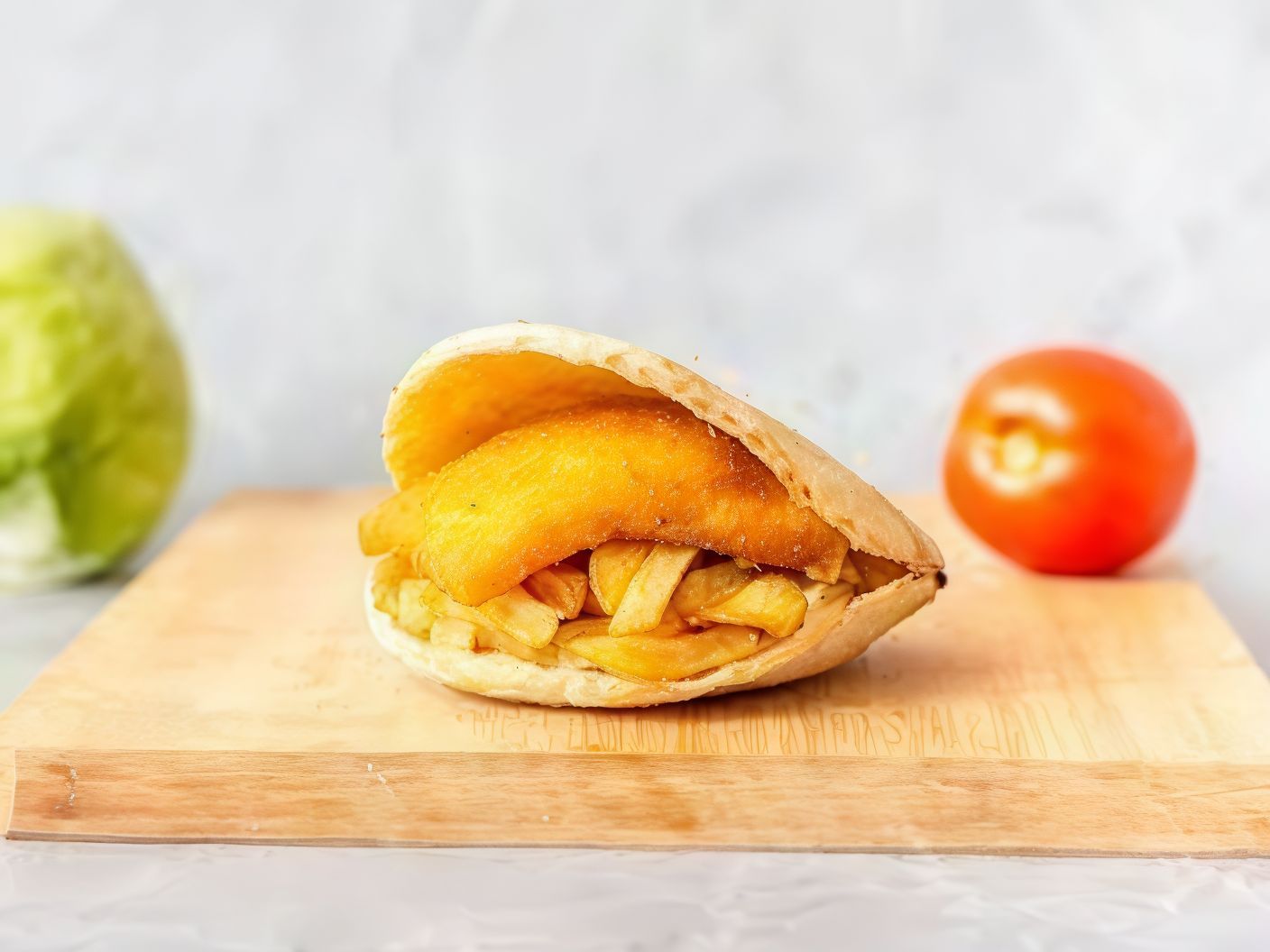 Fries sandwich with fried cheese