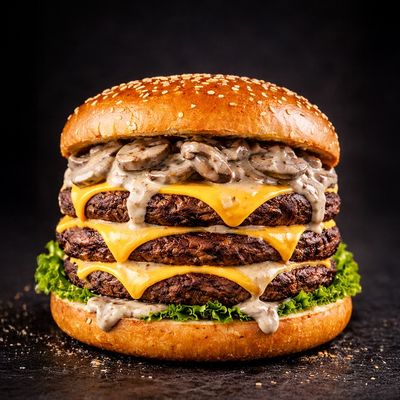 Mushroom Sauce Triple Burger