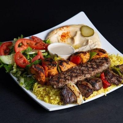 2 Pieces Of Kofta With 2 Pieces Of Shish And Rice