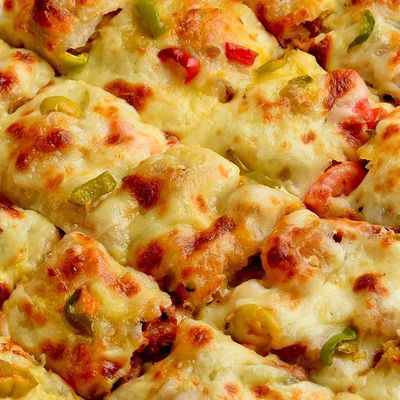 Meat Hawawshi and Pizza Bread