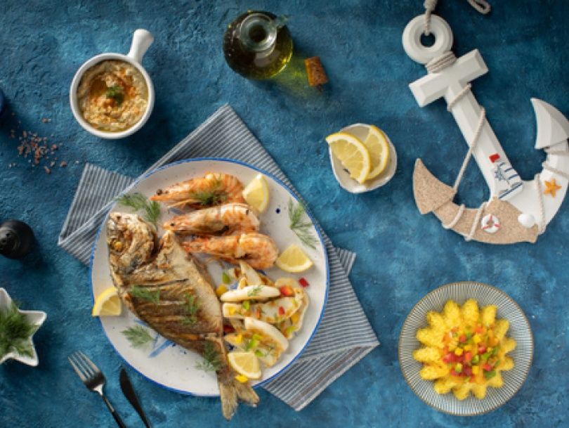 Fresh sea bream meal