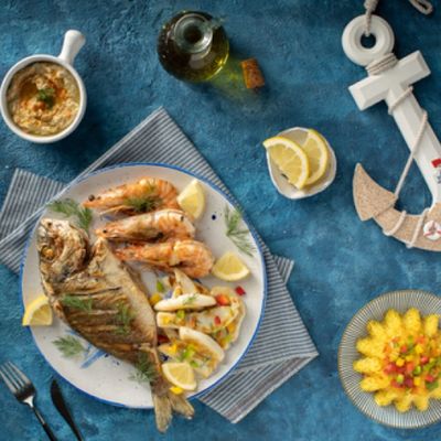 Fresh sea bream meal