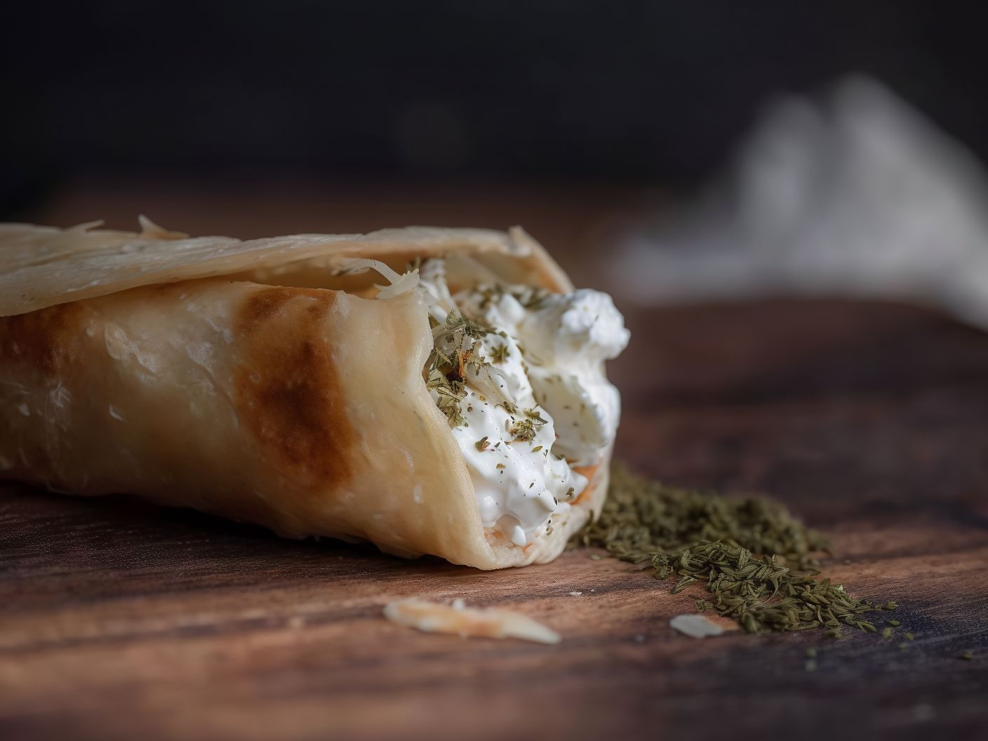 Chabati Labneh And Zaatar Sandwich