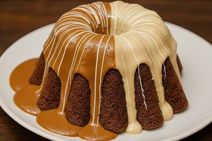 Molten cake with Lotus and Kinder spread