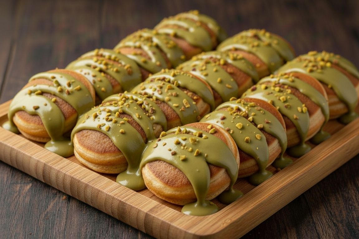 Mini Pancakes 15 pcs Pistachio Spread