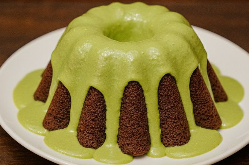 Molten cake with pistachio spread