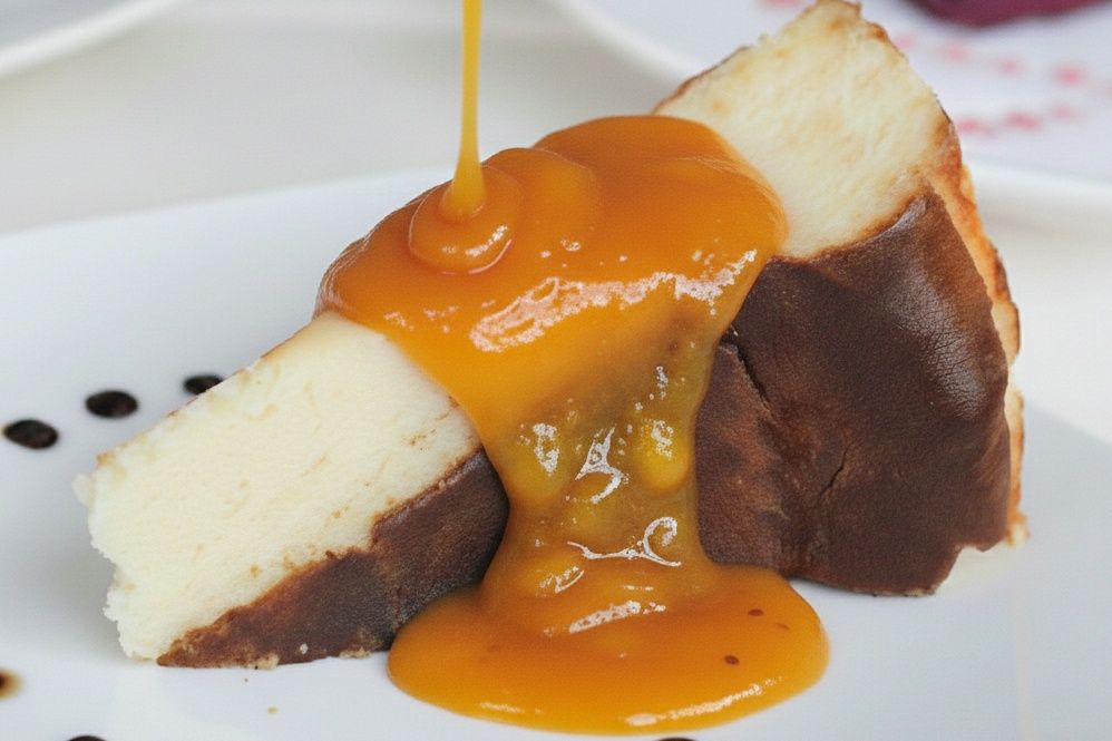 San Sebastian with Peach Sauce