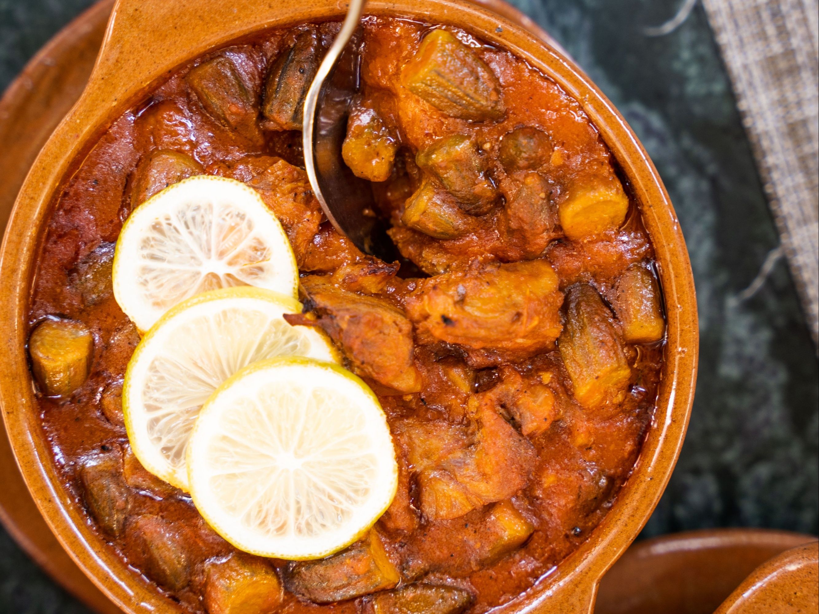 Okra With Meat Tagine