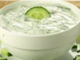 small cucumber and yogurt milk dish