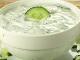 Large cucumber and yogurt milk dish
