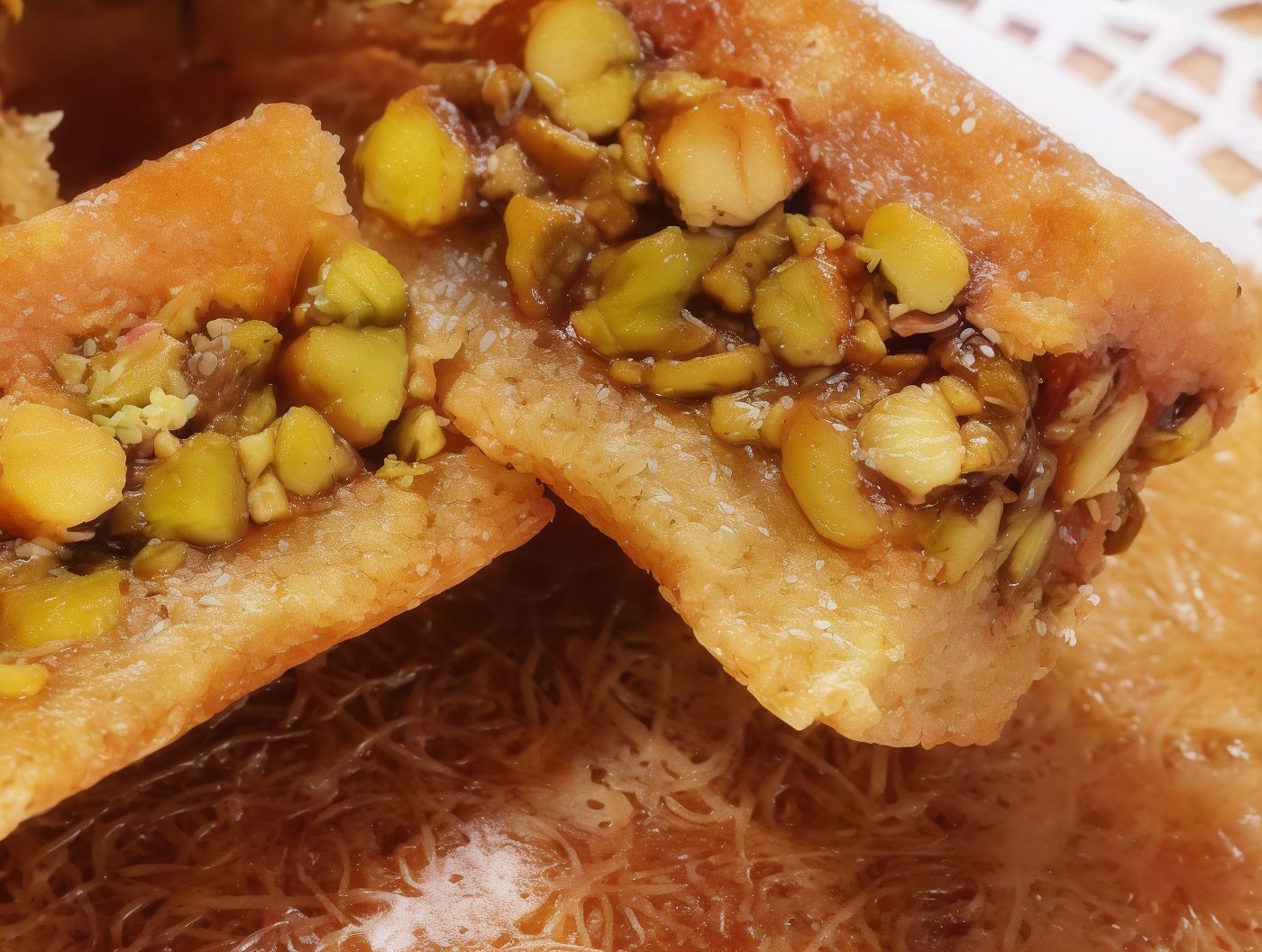 Istanbul-style kunafa with nuts