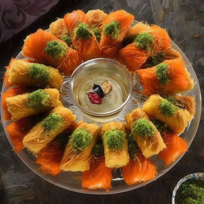 كنافة مبرومة بالقشطة