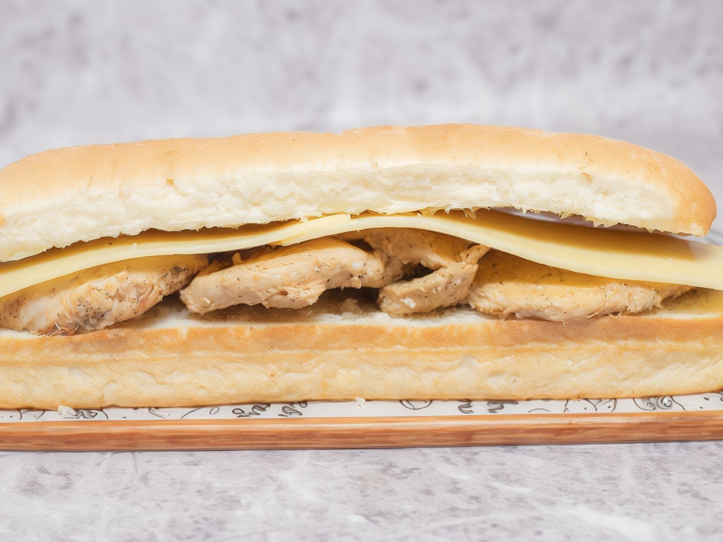 Chicken panini sandwich with Parmesan cheese