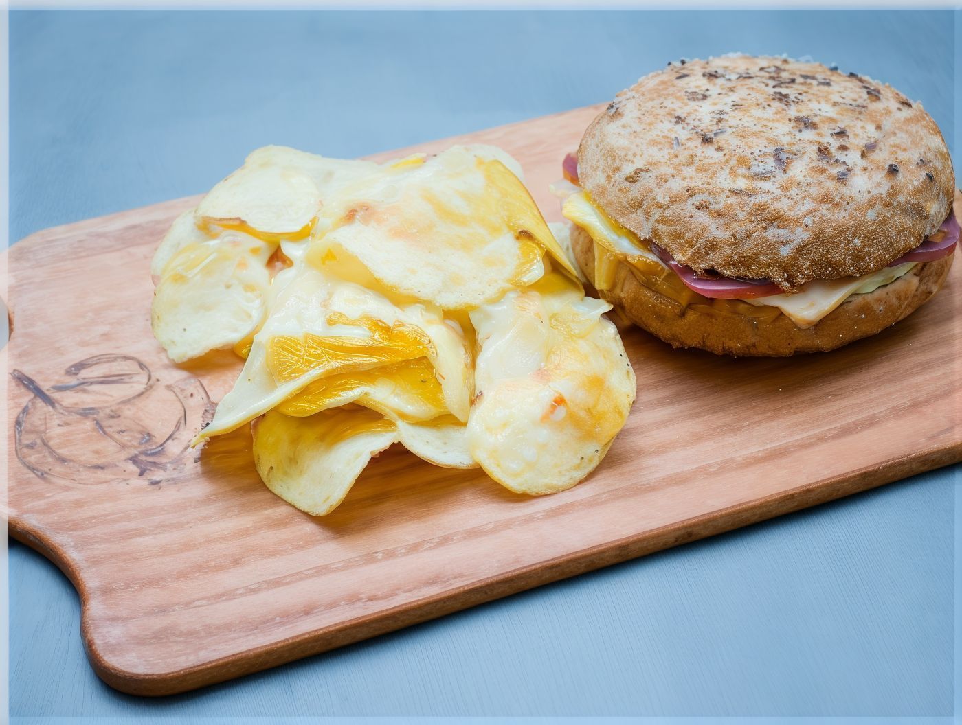 Round Brown Mexican Chicken Sandwich