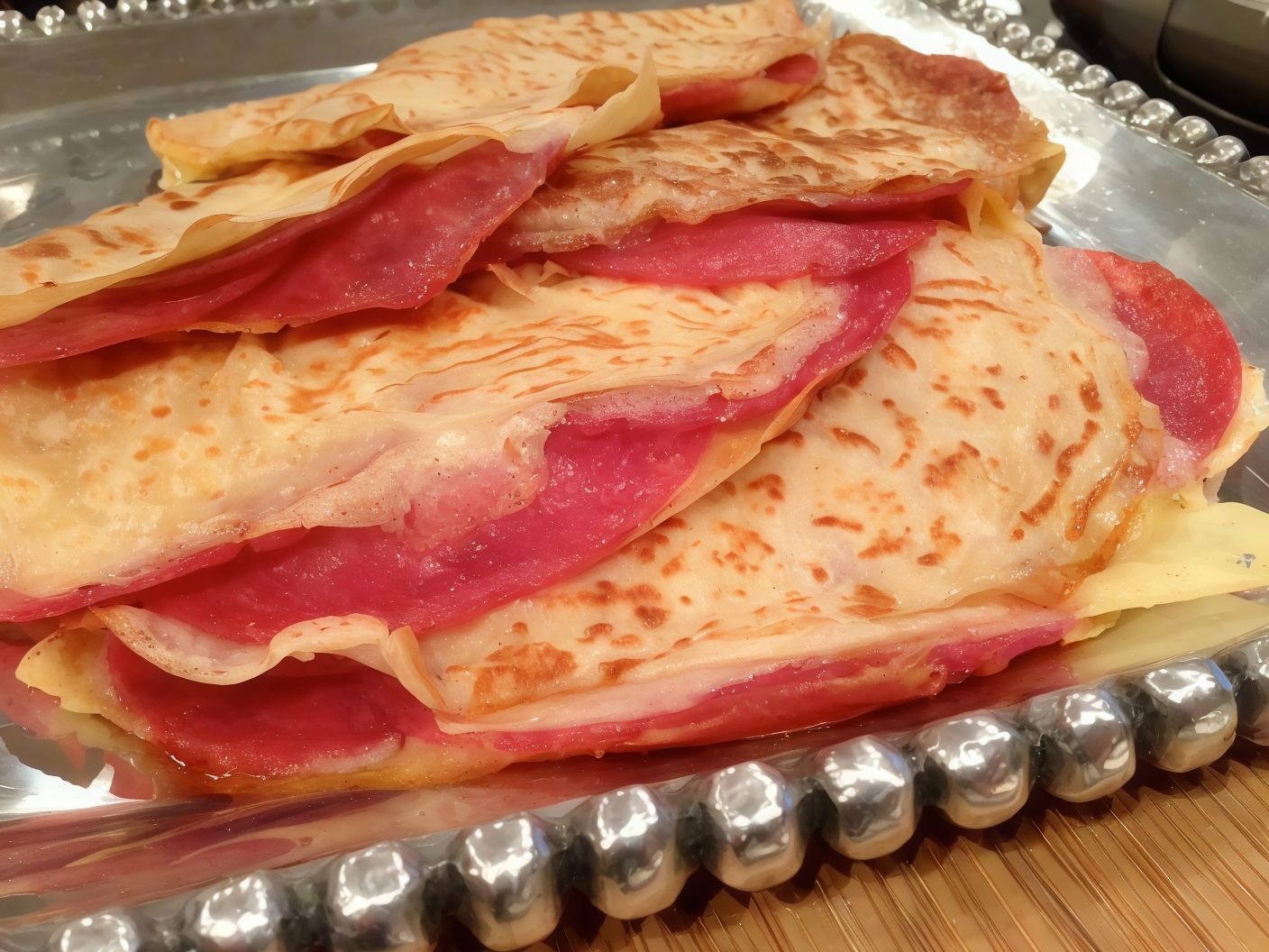 Hot Dog And Salami Crepe