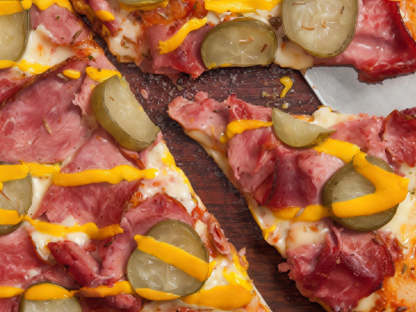 Oriental pizza with pastrami