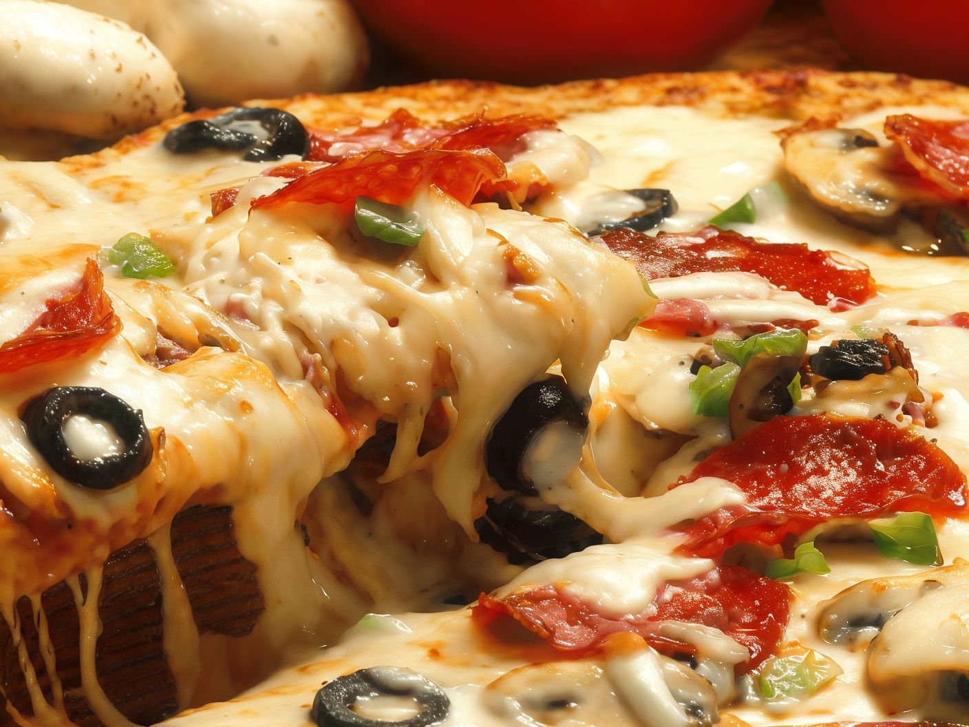 Oriental pizza with pastrami and balobief