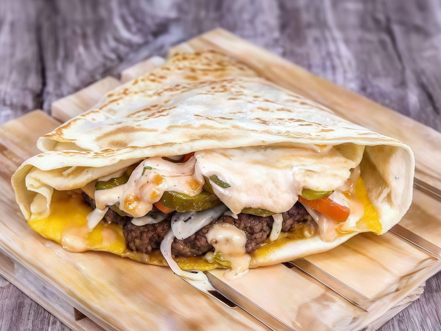 Plain burger crepe