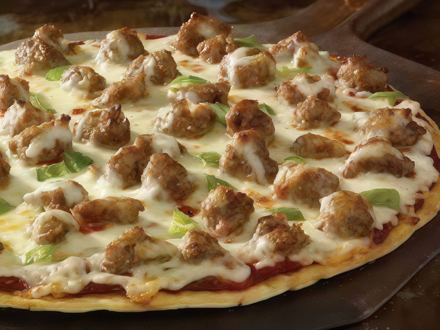 Baladi sausage pizza